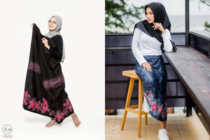 Sarung tak hanya dikhususkan untuk pria, tetapi juga bisa untuk perempuan. ISTIMEWA - Image