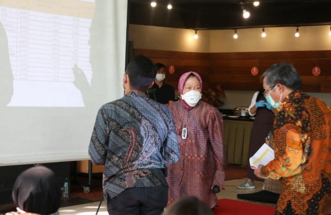 Menteri Sosial Tri Rismaharini di Pendopo Kabupaten Semarang, Jawa Tengah, Jumat (3/9). Kemensos - Image