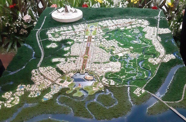 Ilustrasi gagasan desain Nagara Rimba Nusa ditetapkan sebagai pemenang terbaik pertama sayembara gagasan desain kawasan ibu kota baru negara atau IKN oleh Kementerian PUPR. Aji Cakti/Antara - Image