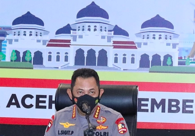Kapolri Jenderal Listyo Sigit Prabowo saat memimpin rapat Forum Komunikasi Pimpinan Daerah (Forkopimda) Provinsi Aceh. (Mabes Polri for JawaPos.com) - Image