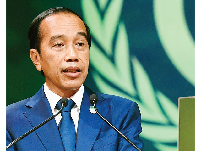 BAHAS IKLIM: Presiden Joko Widodo dalam World Leaders Summit on Forest and Land Use di Scottish Event Campus, Glasgow, Skotlandia, kemarin. (2/11). - Image