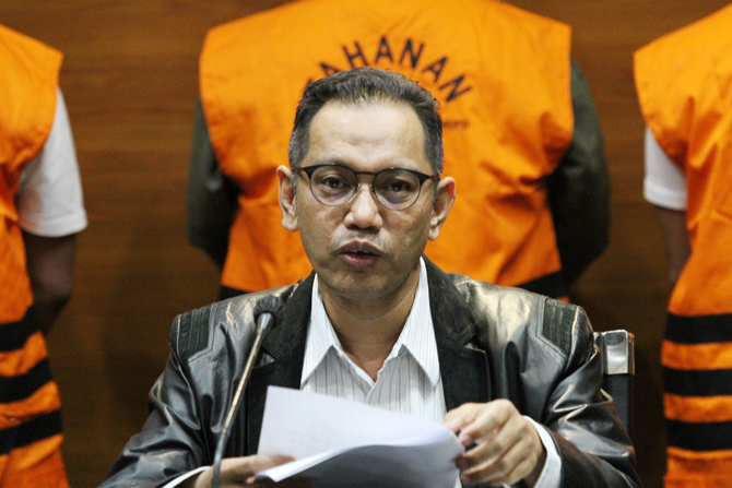 Wakil Ketua KPK Nurul Ghufron dalam konferensi pers, di Gedung Merah Putih KPK, Jakarta, Kamis, (20/1/2022). Foto: Dery Ridwansah/ JawaPos.com - Image