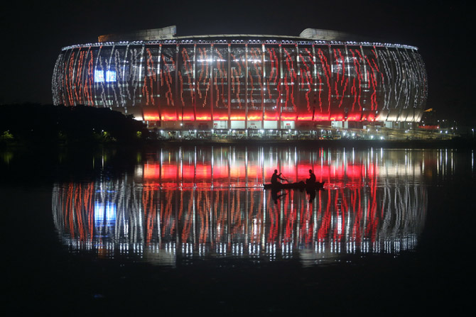 Suasana Jakarta International Stadium (JIS) di Papango,Tanjung priok, Jakarta, Kamis (21/4/2022). Stadion tersebut berkapasitas 82.000 penonton. HARITSAH ALMUDATSIR/JAWA POS - Image
