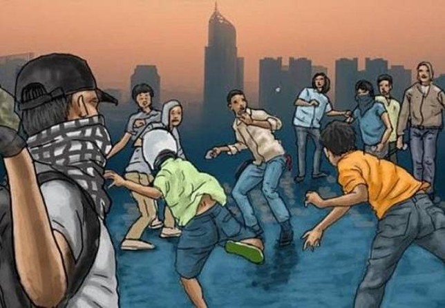 Ilustrasi tawuran. Dok. JawaPos - Image