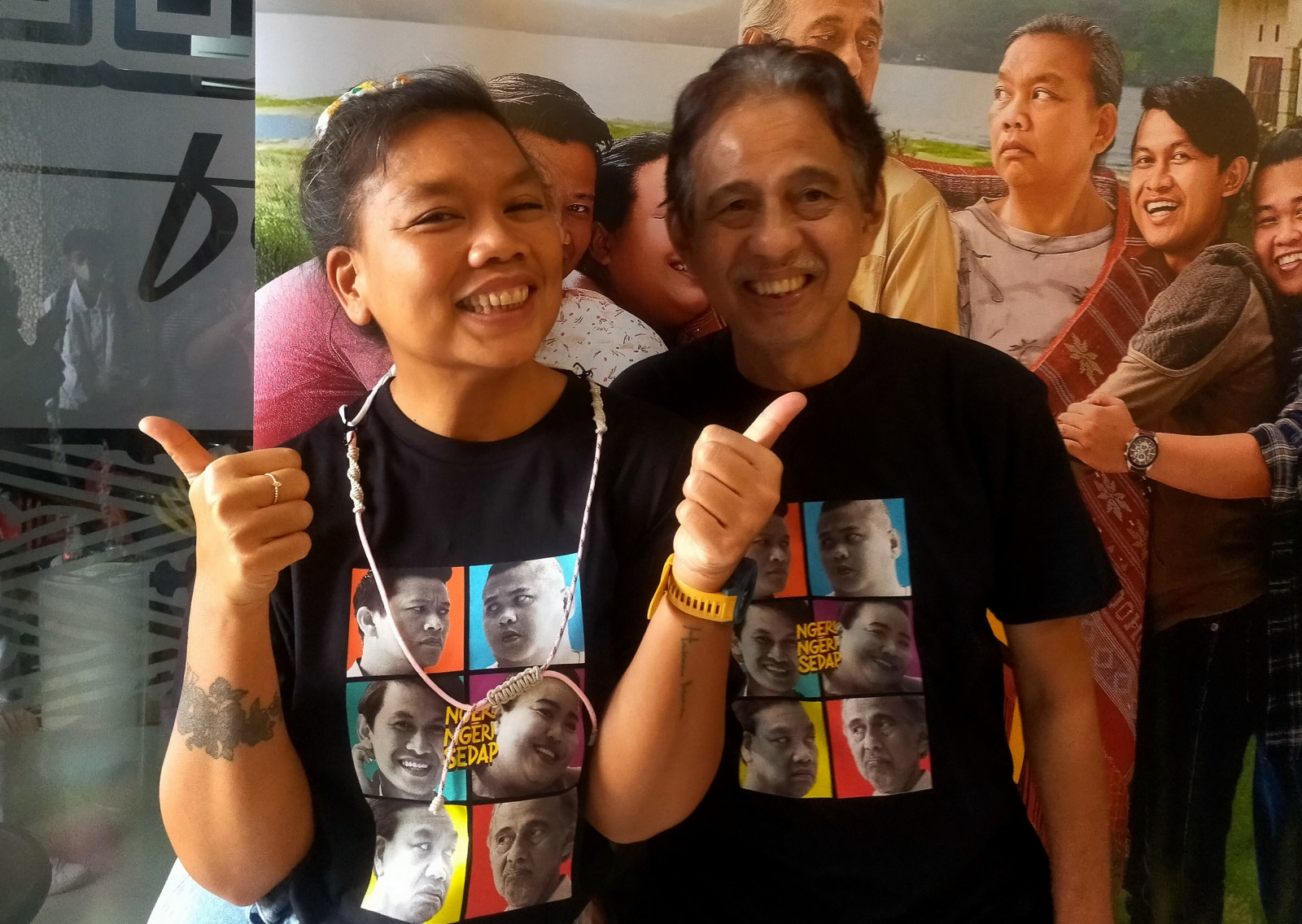 Arswendy Beningswara Nasution dan Tika Panggabean, pemain film Ngeri Ngeri Sedap./Abdul Rahman - Image