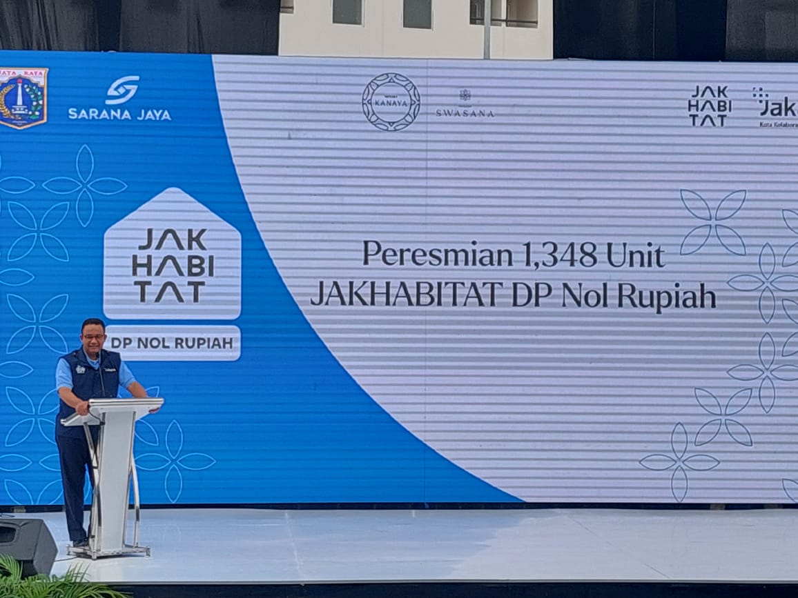 Royyan Caption: Dalam rangka menunaikan janji politiknya, Gubernur DKI Jakarta Anies Baswedan meresmikan rumah susun down payment (DP) Rp 0 di Cilangkap, Cipayung, Jakarta Timur - Image