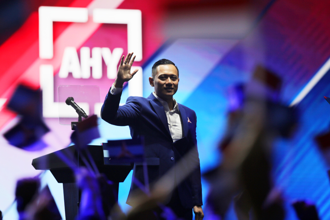 Ketua Umum Partai Demokrat Agus Harimurti Yudhoyono (AHY) saat menyampaikan pidato kebangsaan pada Rapat Pimpinan Nasional (Rapimnas) Partai Demokrat di Jakarta Convention Center (JCC), Jakarta, Jumat (16/9/2022). AHY dalam pidato kebangsaannya membahas i - Image