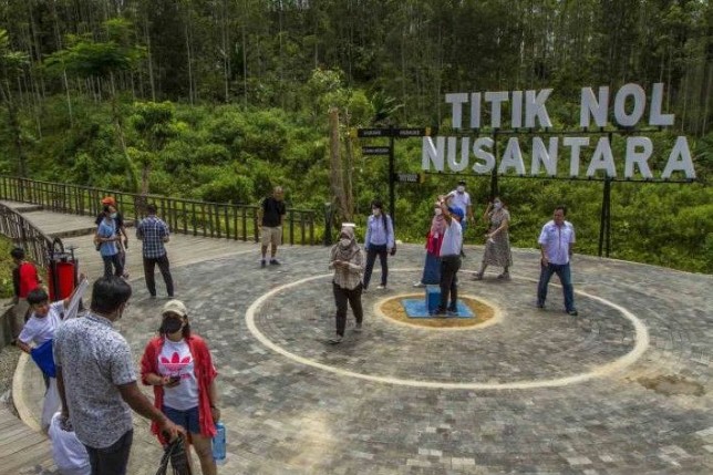 Ilustrasi Titik Nol Ibu Kota Nusantara di Kecamatan Sepaku, Kabupaten Penajam Paser Utara, Kalimantan Timur. Bayu Pratama S./Antara - Image