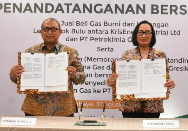 Head of Agreement (HoA) Lapangan Lengo Blok Bulu antara Petrokimia Gresik dengan Kris Energy Ltd. (Istimewa) - Image