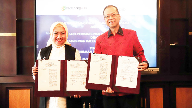 Kolaborasi antara bank bjb dan Bank Bengkulu melalui skema Kelompok Usaha Bank (KUB) terus melahirkan berbagai inovasi dan layanan yang semakin memudahkan nasabah dan masyarakat. - Image