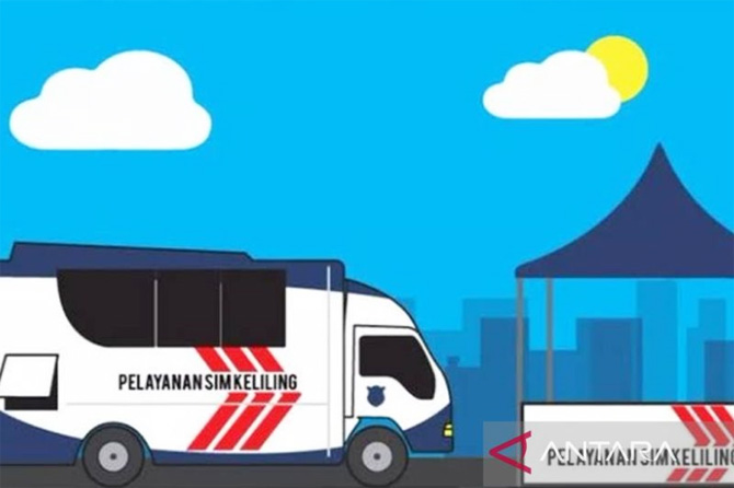 Ilustrasi layanan gerai SIM Keliling. (Antara) - Image