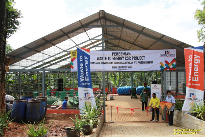 Pembangkit Listrik Tenaga Sampah (PLTSa) dikembangkan Universitas Indonesia (UI) untuk mengatasi permasalahan sampah dengan cara menangani, mengurangi, dan memanfaatkan sampah sebagai upaya menuju Green Energy. - Image