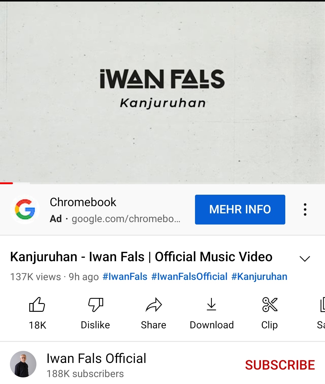 Tangkapan layar video lagu Kanjuruhan di kanal YouTube Iwan Fals - Image