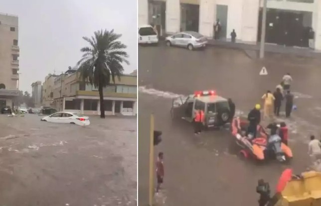 Banjir bandang di Arab Saudi menyebabkan 2 orang tewas di Jeddah. Times Now News - Image