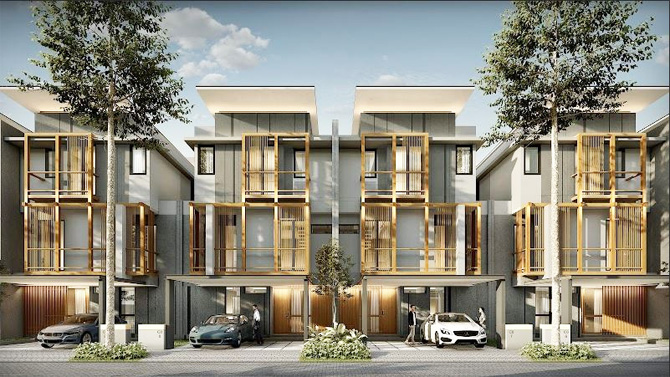 Ilustrasi rumah di kawasan EONNA seluas 12 hektare yang dikembangkan BSD City dengan konsep Luxury Asian New-Retro (Newtro) Living. - Image