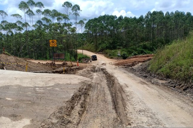 Infrastruktur jalan di IKN, Kalimantan Timur, yang sedang dalam taraf penyelesaian. Ahmad Wijaya/Antara - Image