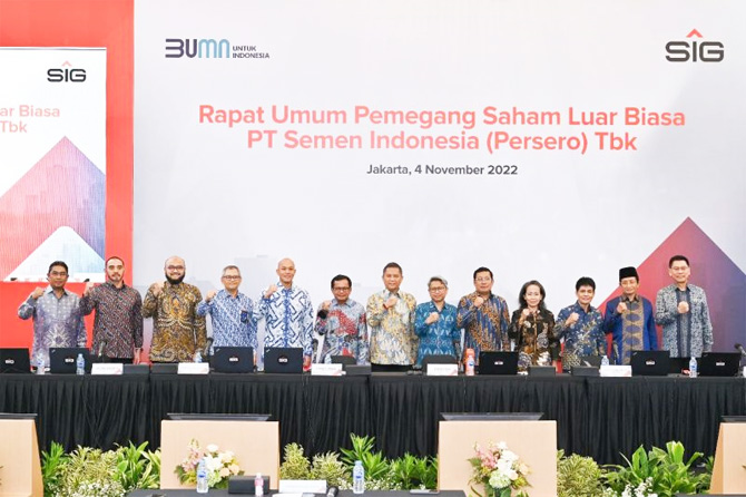 SIG menyelenggarakan Rapat Umum Pemegang Saham Luar Biasa (RUPSLB) 2022 di Jakarta, Jumat (4/11/2022). ANTARA - Image