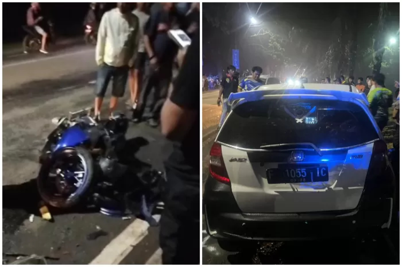 Kondisi kendaraan setelah mengalami kecelakaan lalu lintas di Jonggol, Kabupaten Bogor Senin (9/9) malam. (dok. Radar Bogor)