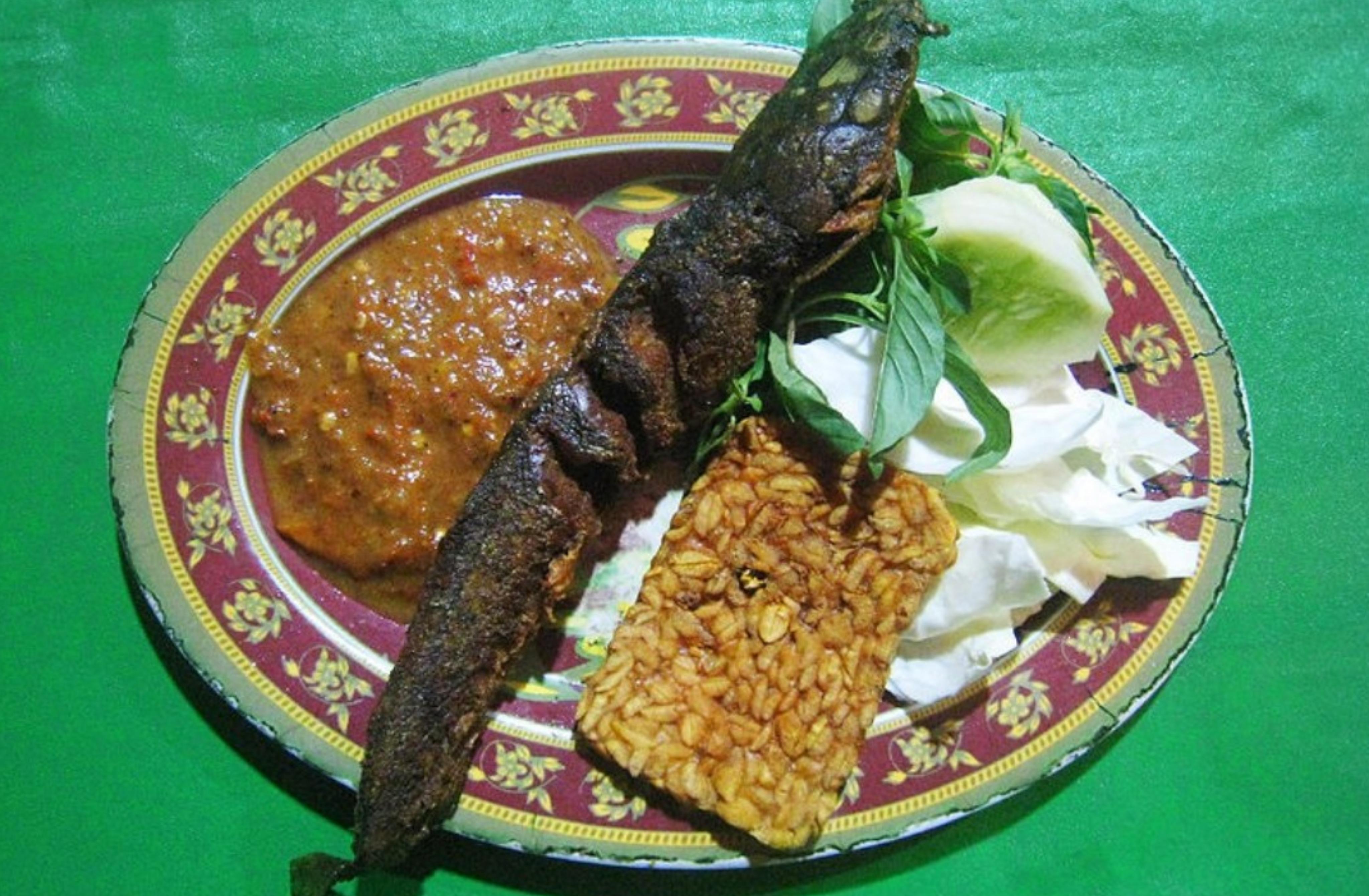 Ilustrasi pecel lele. (Wikipedia)