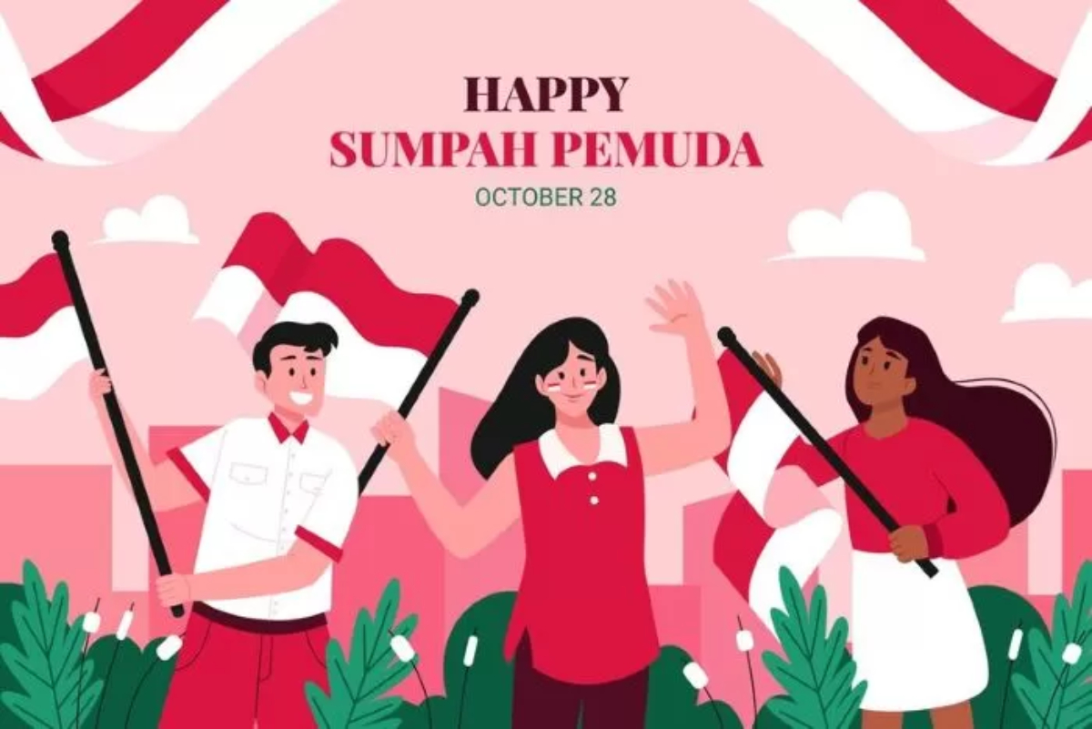 Ilustrasi sejarah peristiwa Sumpah Pemuda. (Freepik)