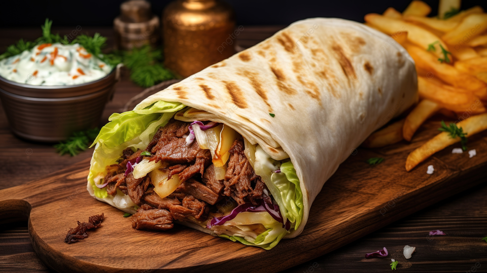 Ilustrasi Foto Hidangan Shawarma