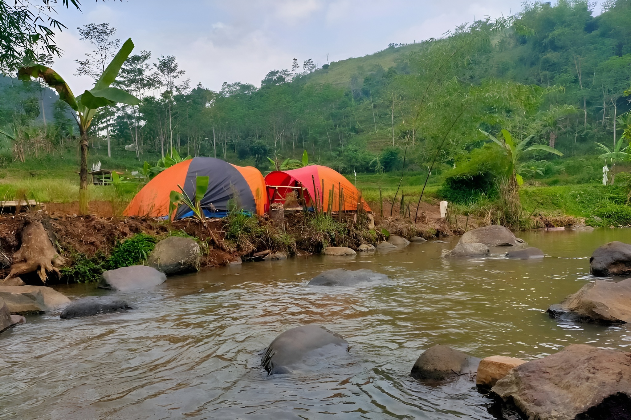Pemandangan alam Desa Wisata Wates Jaya, Bogor.