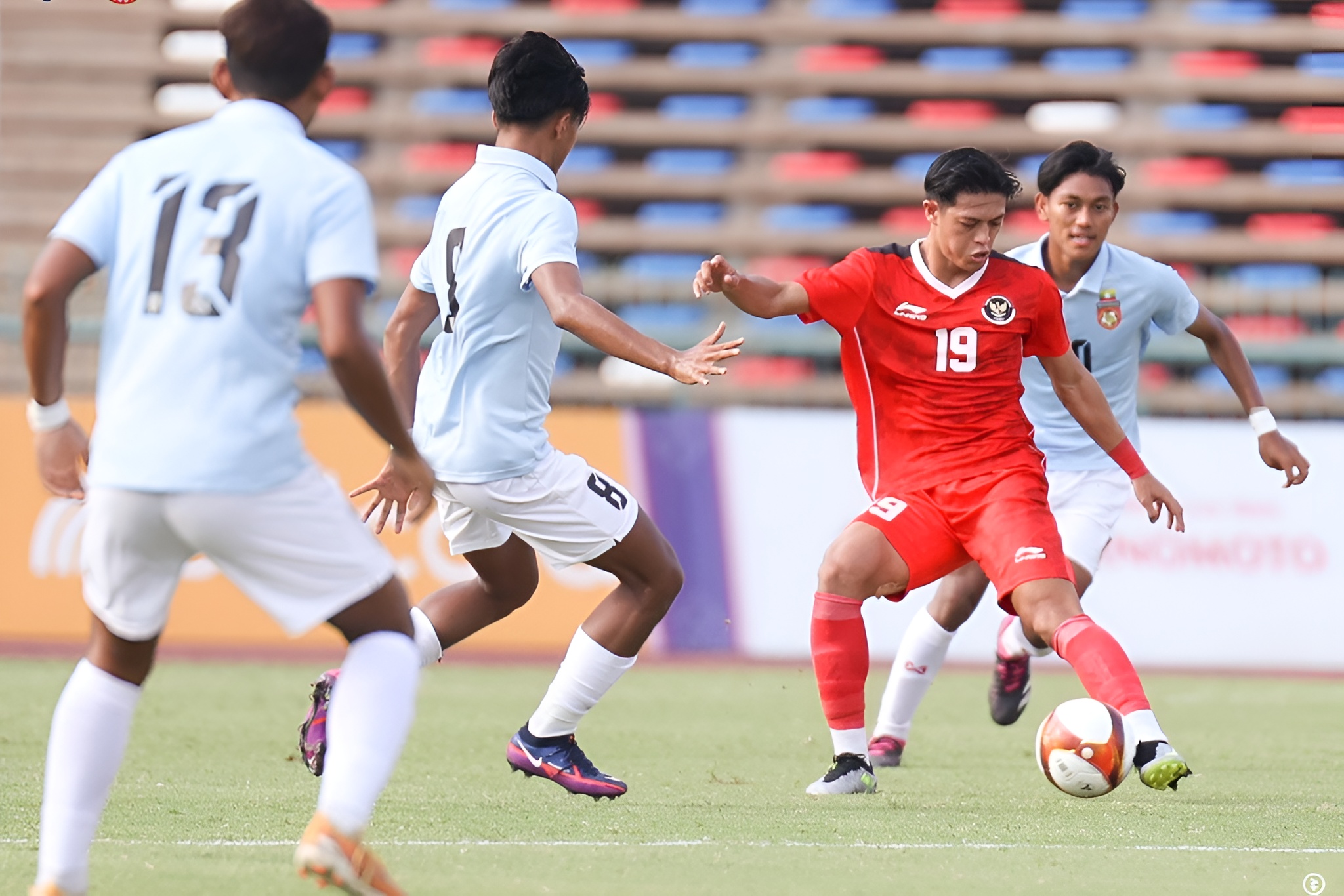 Aksi Timnas Indonesia saat melawan Timnas Myanmar di Sea Games 2023