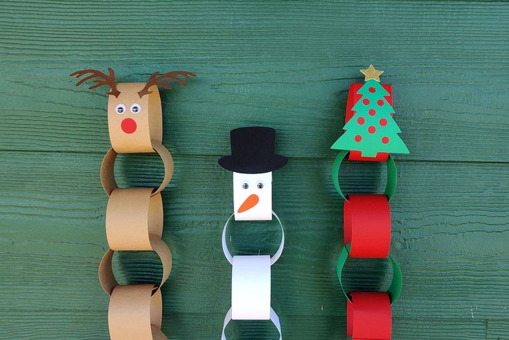 Kerajinan tangan rantai dari kertas karakter Natal