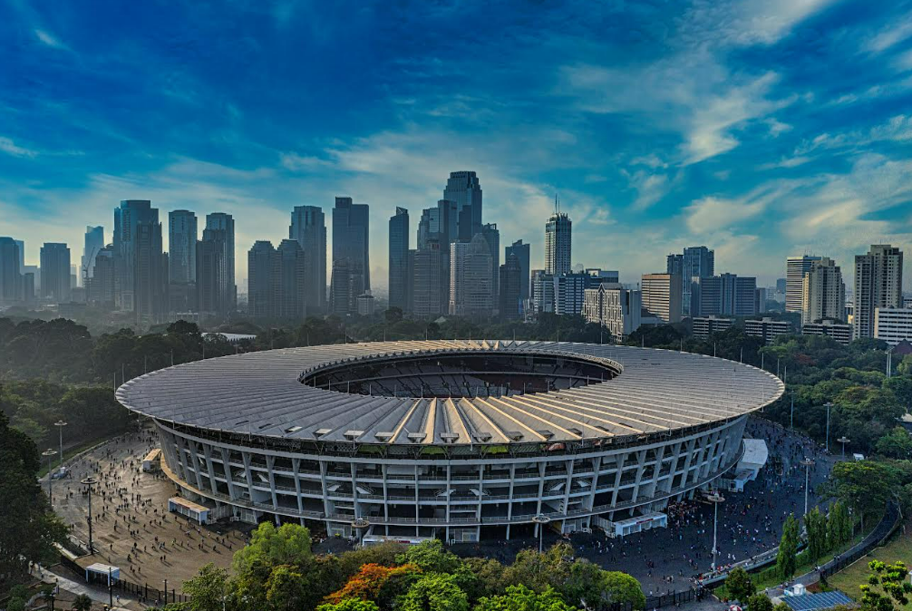 Pemandangan Stadion Gelora Bung Karno dari ketinggian