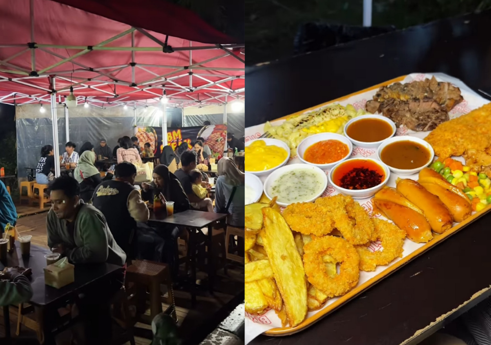 Sajian menu paket steak di kedai BM Steak