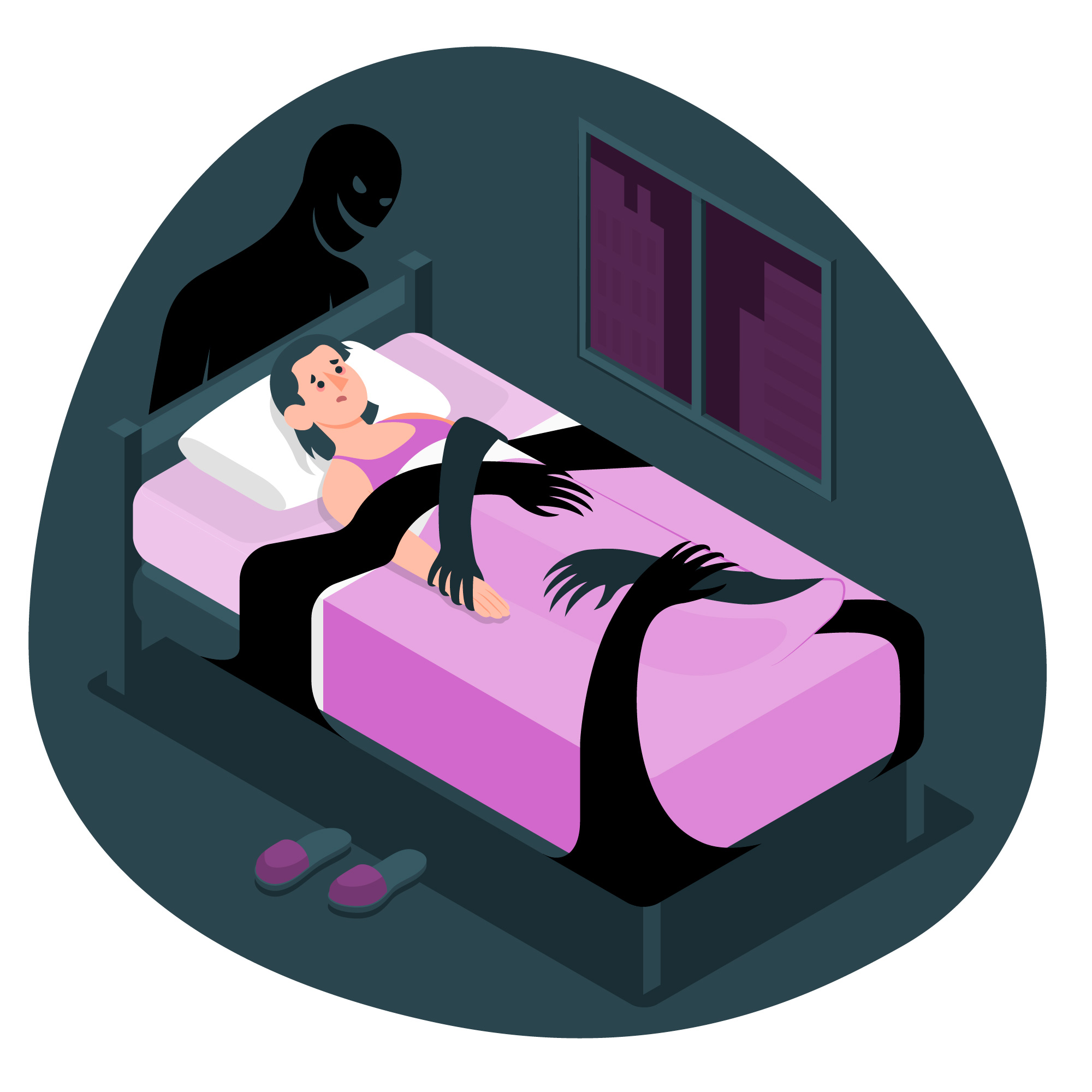 Ilustrasi orang tidur ketindihan