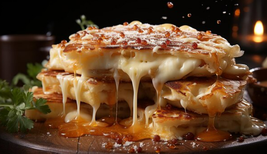 Ilustrasi cheesy potato pancake