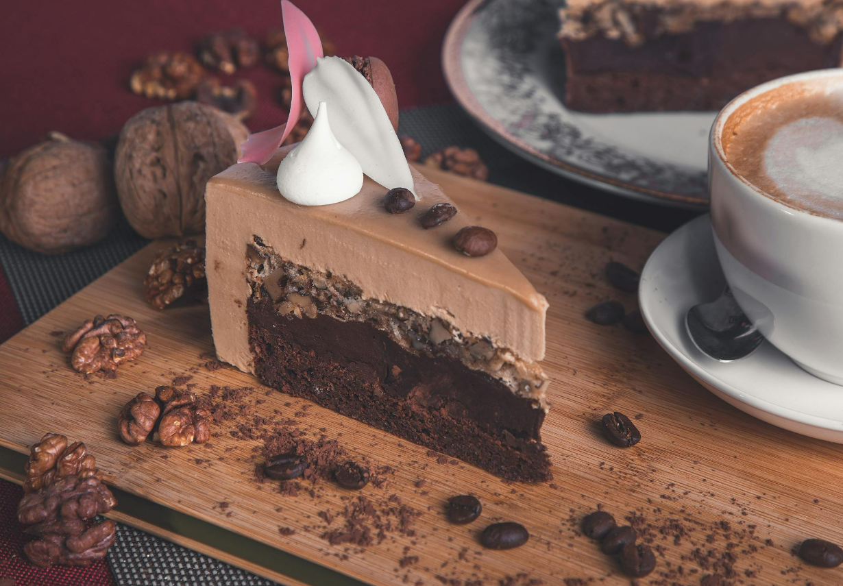 Ilustrasi potongan chocolate cake
