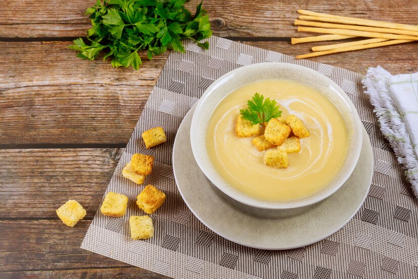 Ilustrasi cream soup kentang