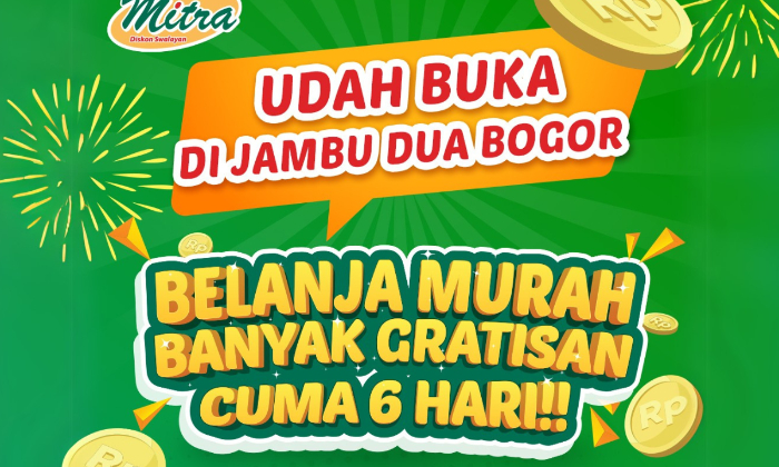Poster Grand Opening Mitra Jambu Dua, Bogor. (Instagram @mitradiskonswalayan)