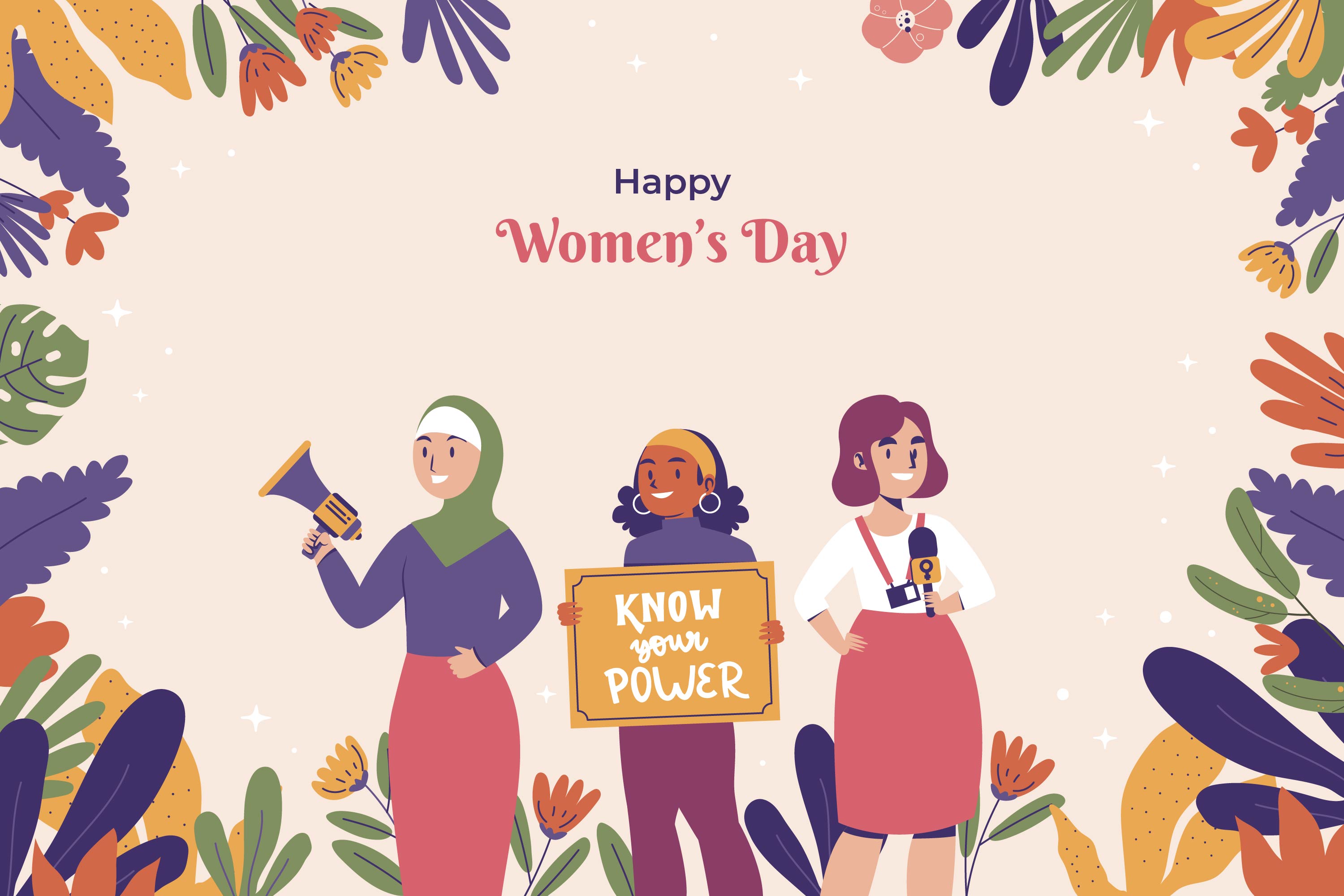 Ilustrasi perempuan mengucapkan perayaan Hari Perempuan Sedunia. (freepik.com)