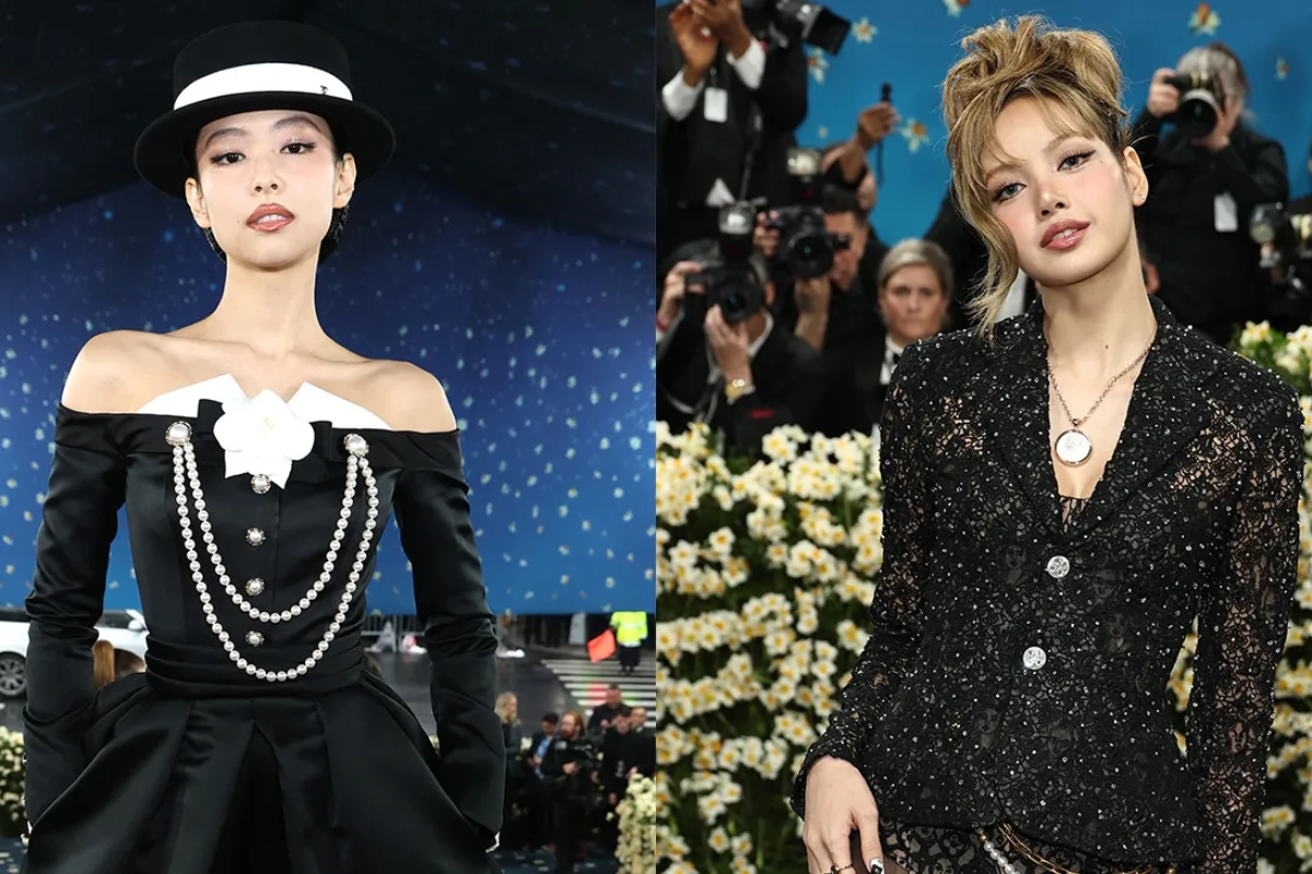Jennie dan Lisa BLACKPINK di acara Met Gala. (The Hollywood Reporter)