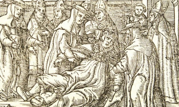 Ilustrasi Paus Joan dalam lukisan masa lalu. (historyextra.com)