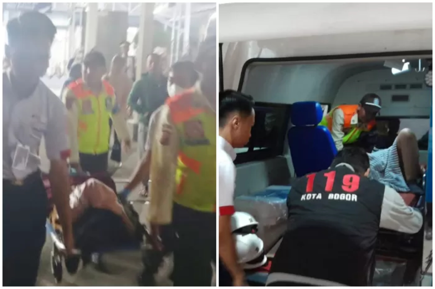 Proses penanganan ibu melahirkan di toilet Stasiun Bogor. (dok. Stasiun Bogor)