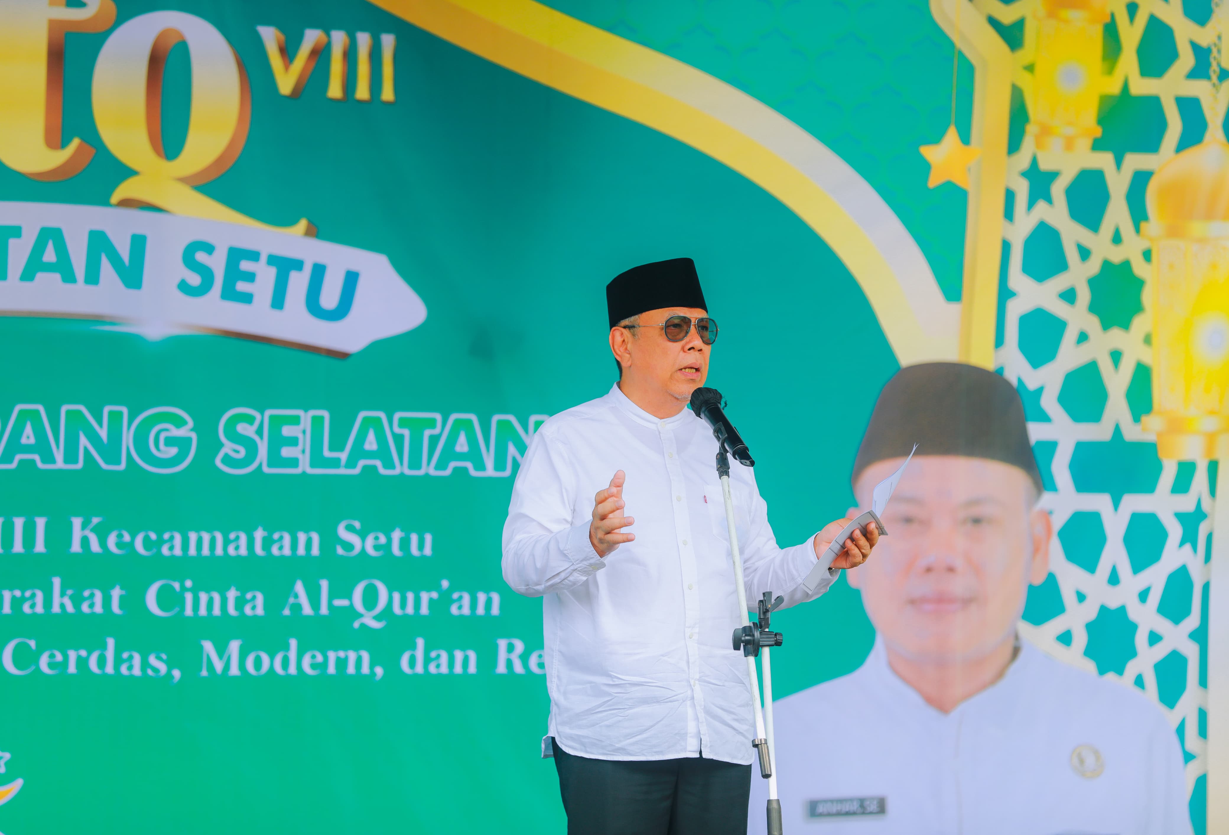 Wali Kota Tangsel Benyamin Davnie resmi membuka MTQ ke-VIII Tingkat Kecataman Setu di Kantor Kecamatan Setu. (Dok: Humas)