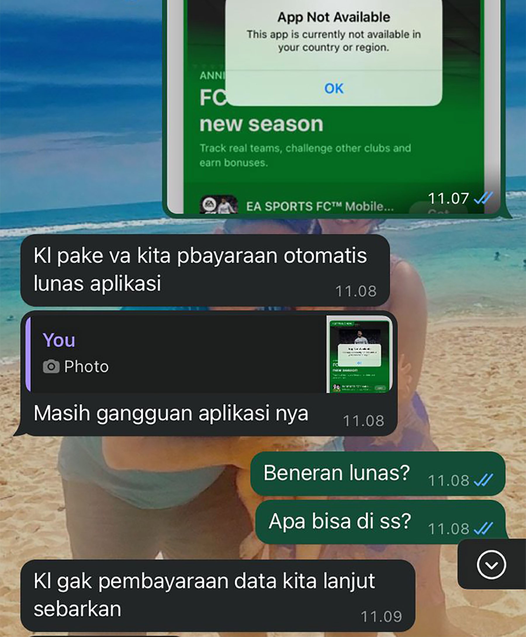 Tangkapan layar percakapan RYR. (Dok. Jawa Pos)