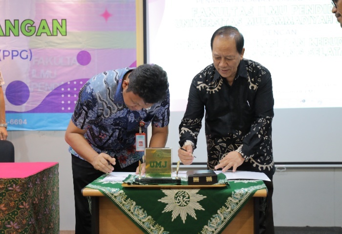 Perjanjian Kerja Sama Pemkot Tangsel dan UMJ untuk Tingkatkan Kualitas Guru. (Dok. Humas)
