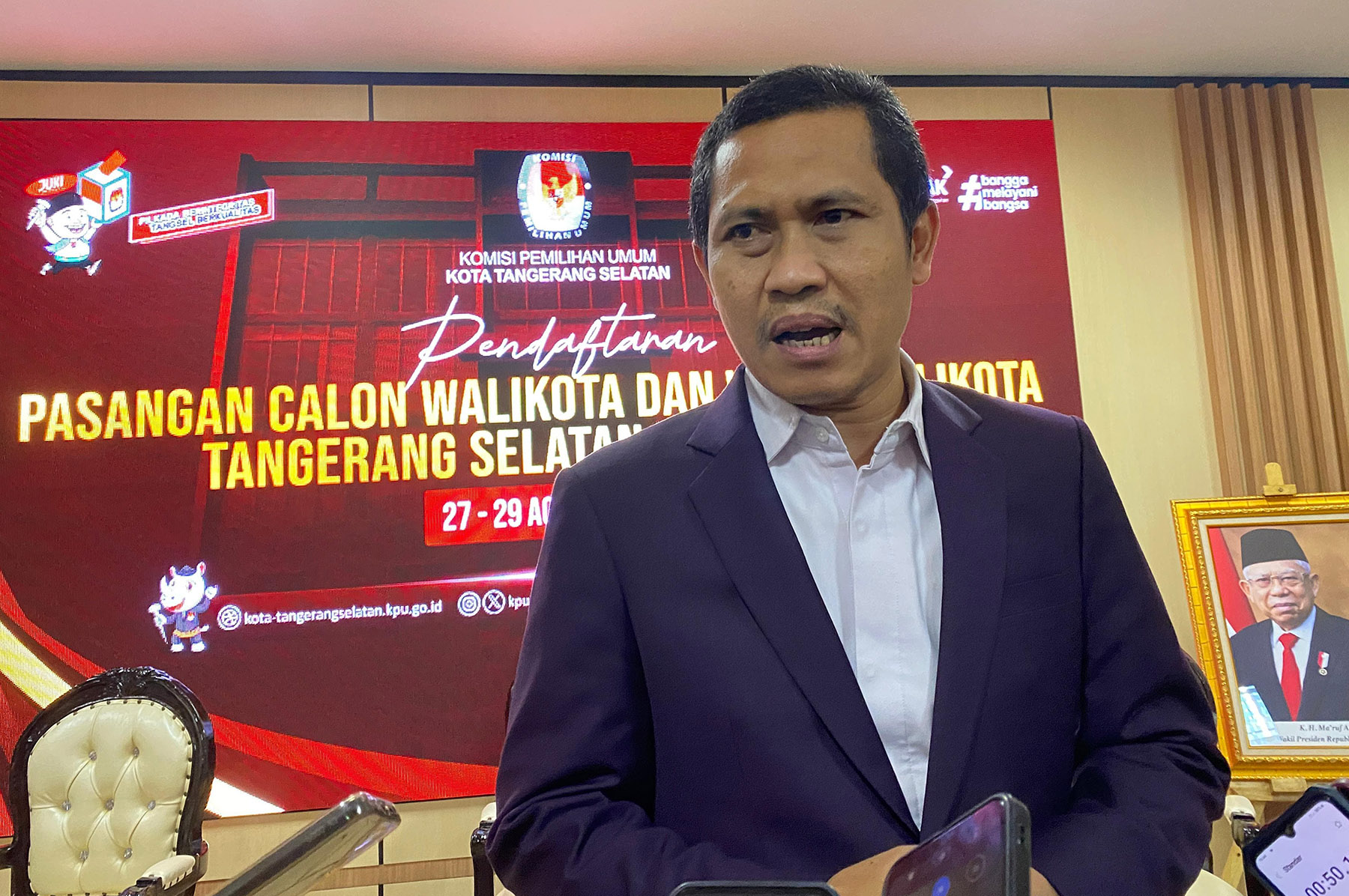 Ketua KPU Kota Tangsel M.Taufiq MZ. (Muhtamimah/Jawa Pos)