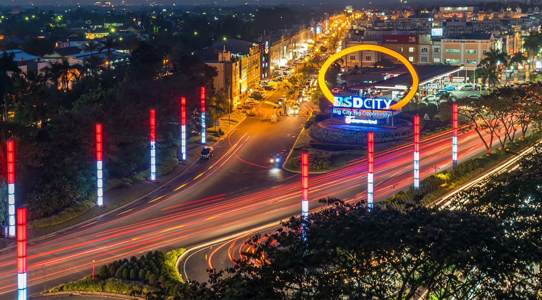 Suasana malam BSD City. (Dok. Sinarmas Land)