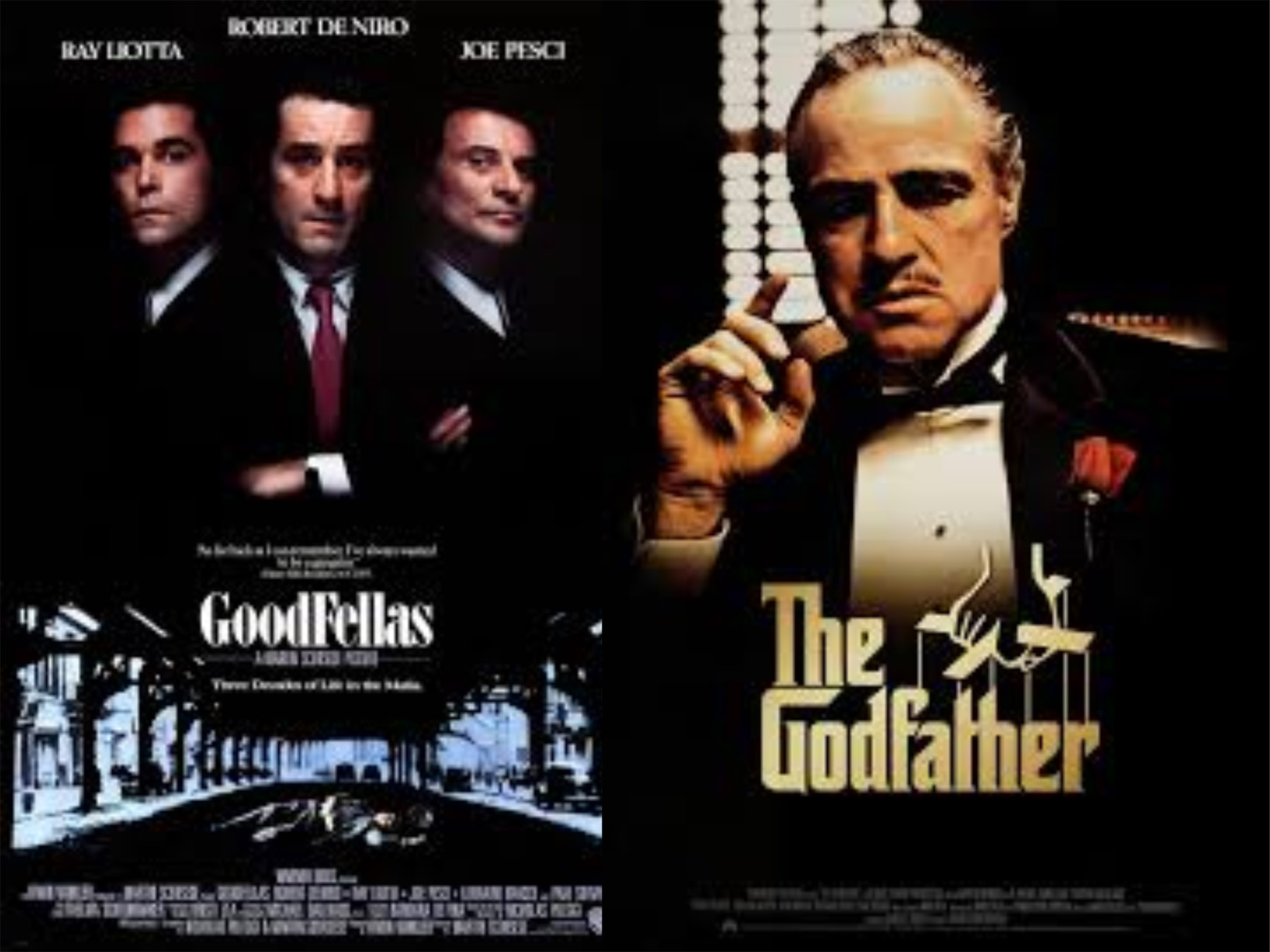 Poster film Goodfellas dan The Godfather. (Dok. IMDb)