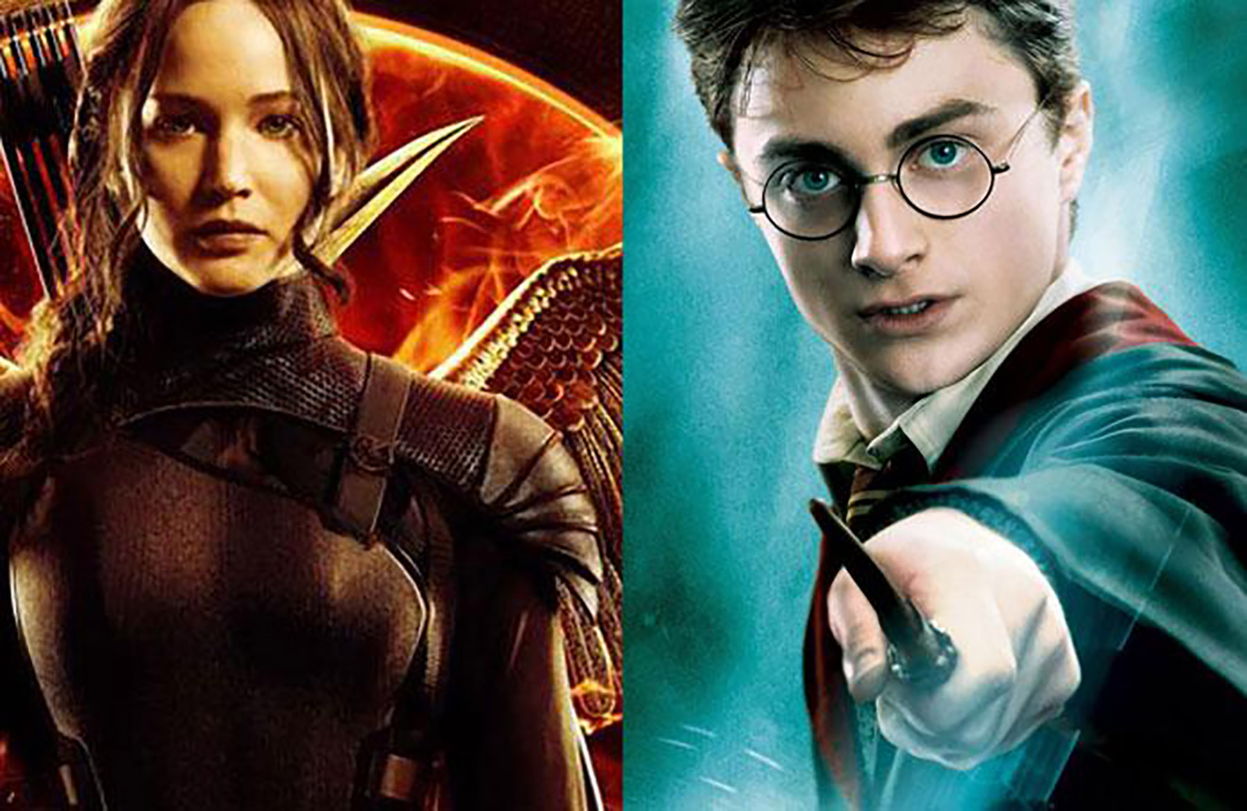 The Hunger Games (kiri) dan Harry Potter. (Dok. The Stage)