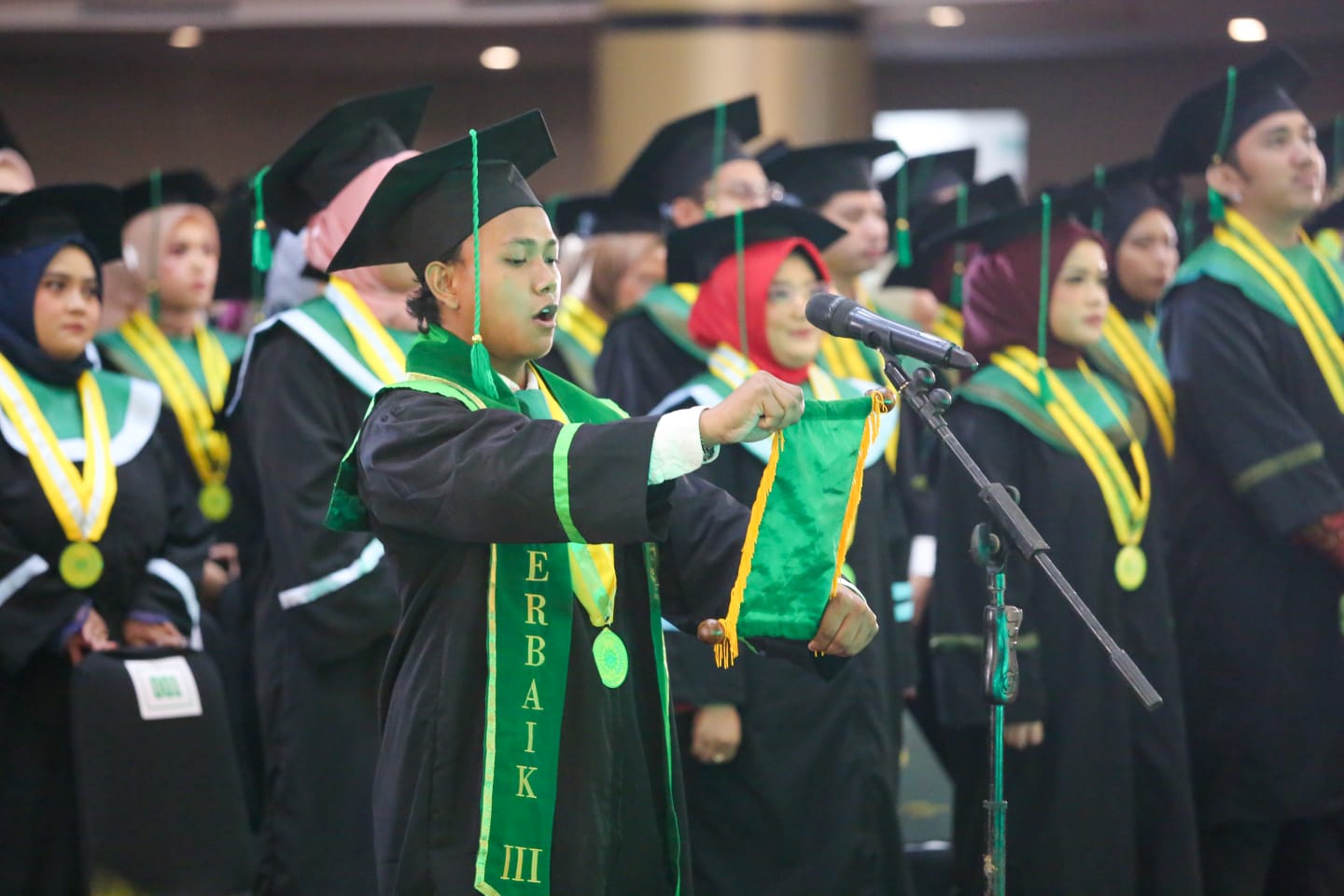Kegiatan wisuda Universitas Muhammadiyah Jakarta (UMJ) di Tangerang Selatan, Banten (25/10). (Dok. UMJ)