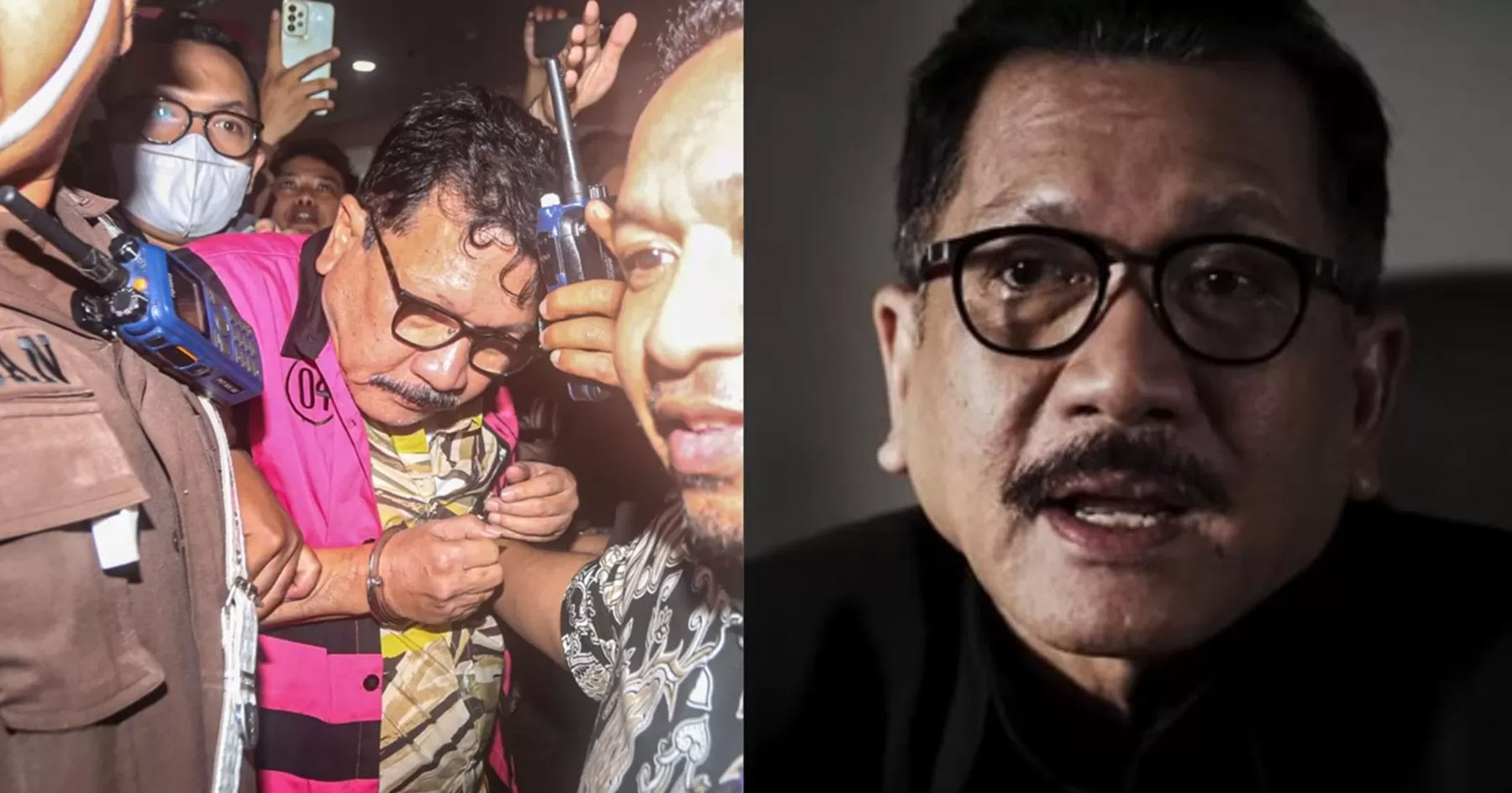 Mantan pejabat Mahkamah Agung Zarof Ricar mengenakan rompi tahanan usai diperiksa di Gedung Kejaksaan Agung, Jakarta, Jumat (25/10). (Miftahulhayat - Dok. Jawa Pos)