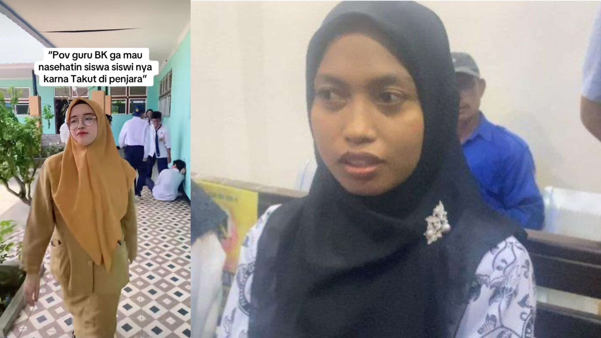 Tren konten guru takut mendisiplinkan siswa dan potret Supriyani (Dok. TikTok)