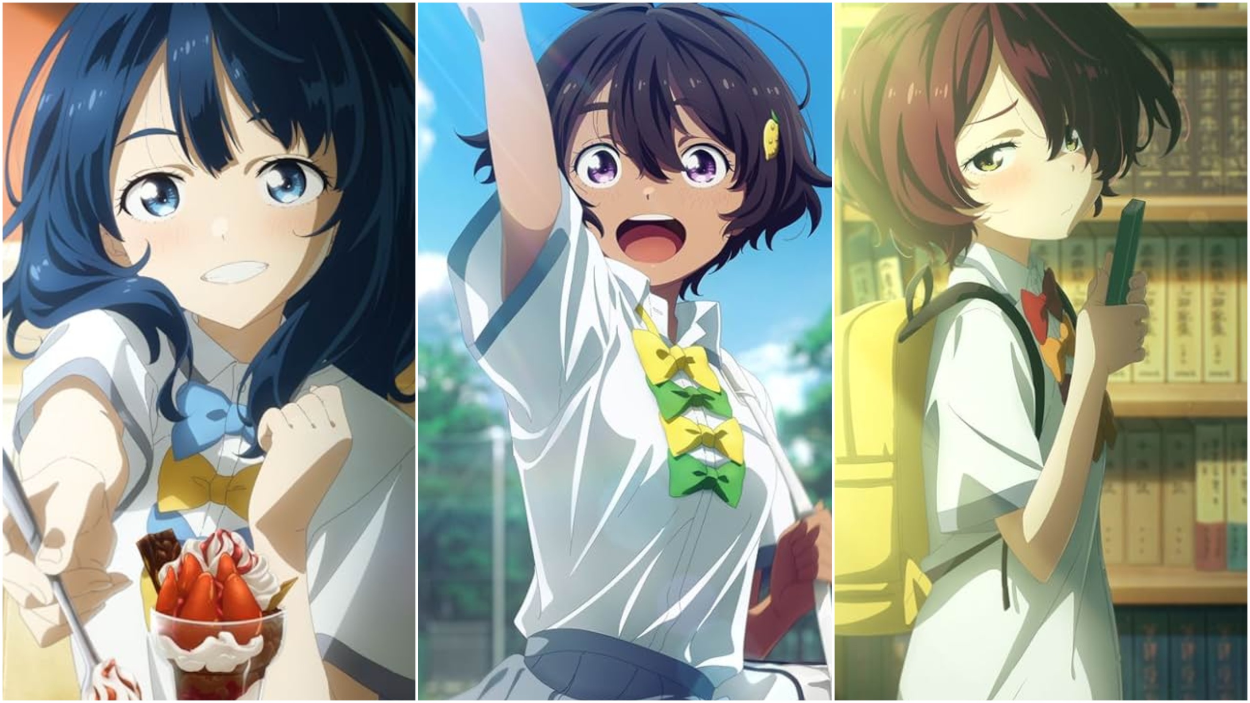 Para tokoh utama perempuan dalam serial Too Many Losing Heroines: Yanami Anna, Yakishio Lemon, dan Komari Chika, yang kisah cintanya sama-sama kandas (Dok. IMDb).